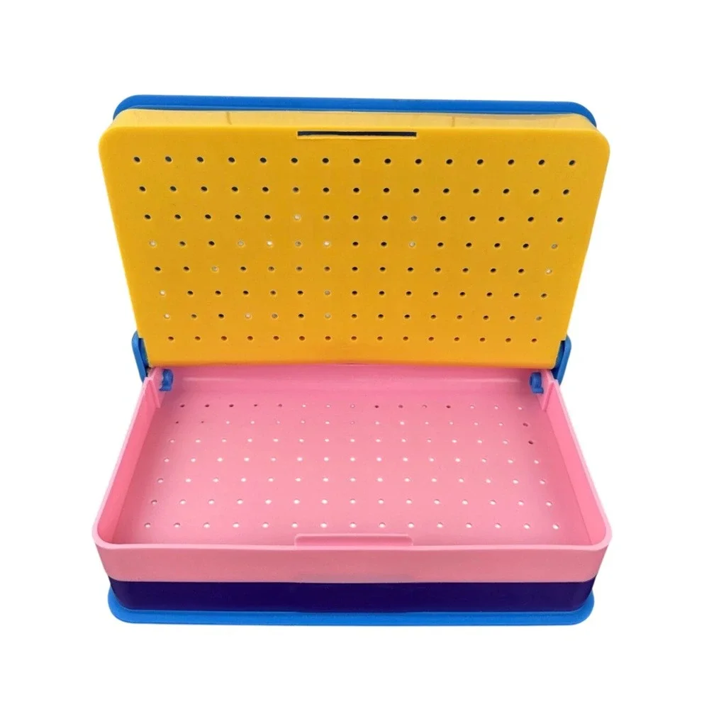 Emson Jewelry Keeper Vintage 1988 Book Style Travel Organizer Blue Yellow Pink